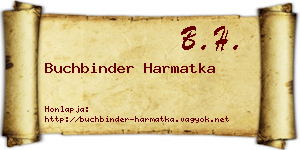 Buchbinder Harmatka névjegykártya